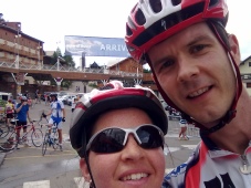 Kevin and Delphine at the top of Alpe D'Huez